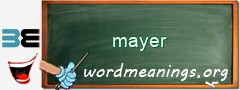 WordMeaning blackboard for mayer